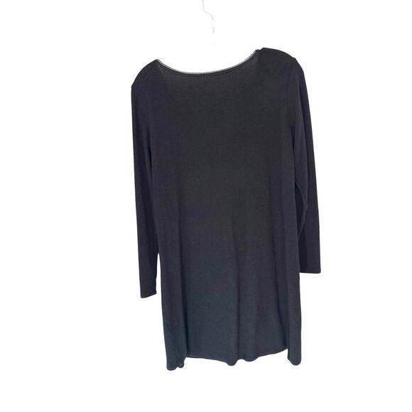 Black V-Neck Basic Casual Lace Trim Elena Gilbert Top Dainty Stretch Everyday - Picture 8 of 12